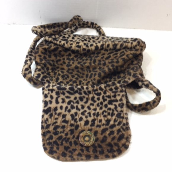 Vintage Chetah Print Soft Fabric Crossbody Bag Handmade - Picture 4 of 9